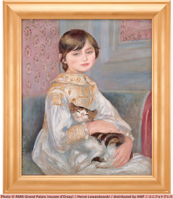 楽天市場】ルノワール「子犬を抱く少女」4号 立体複製名画 美術