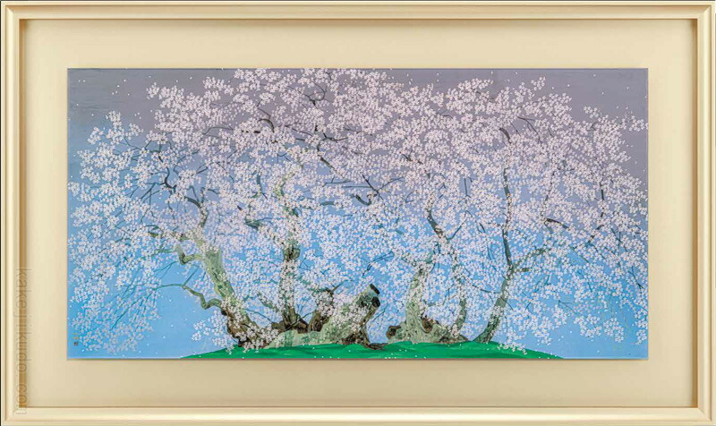 楽天市場】中島千波 絵画 石割櫻 送料無料 【複製】【美術印刷