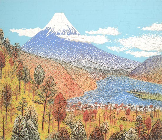山下清 リトグラフ 日本平の富士 送料無料 複製 絵画 リトグラフ その他 巨匠 変型特寸 掛け軸 絵画の専門店 掛軸堂画廊絵画 山下清 の名画を美麗に複製