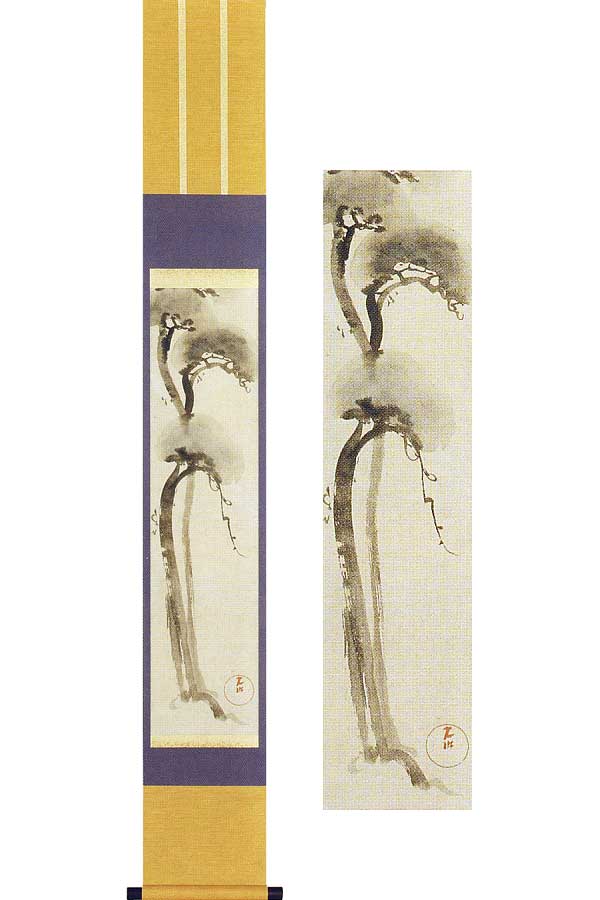 楽天市場】掛け軸／掛軸 松に鷹（斎藤 栄昌）【送料無料