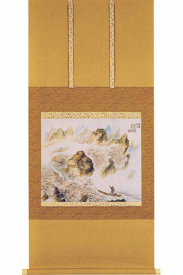 美品 掛け軸 小林希光作 塔風景図 共箱 太巻き付 美術年鑑掲載 1936480579.jpg?1686322382