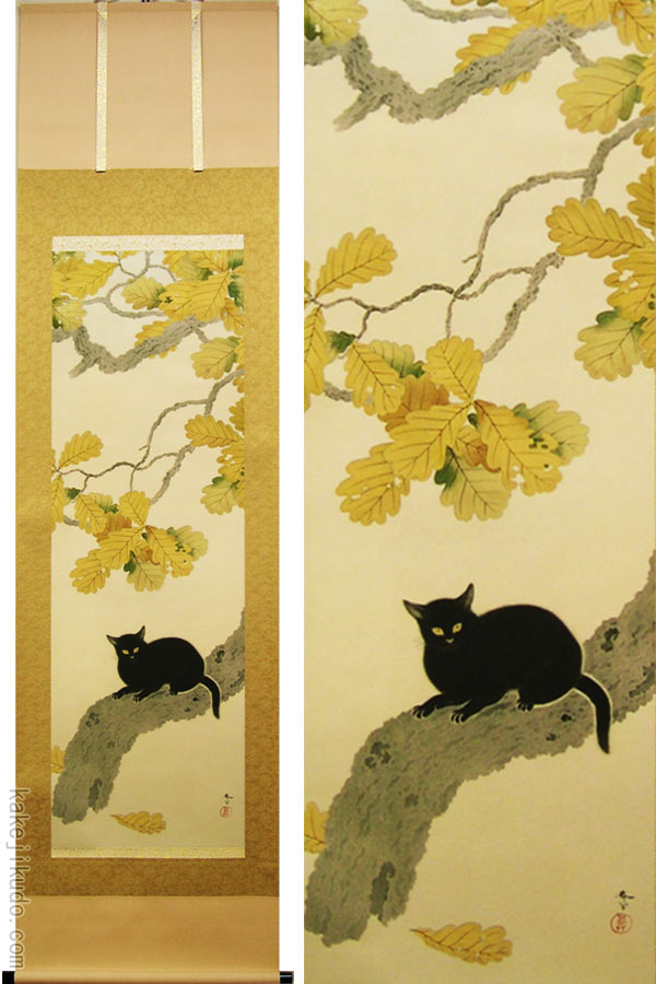 楽天市場】【色紙】 菱田春草「黒き猫」複製画 色紙 特殊工芸画 ねこ