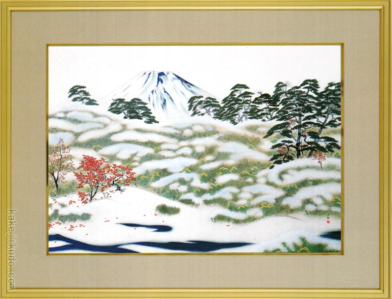 横山大観　複製画　【三保の霊峰　絹本着色掛軸一幅】　大塚工藝社鑑製　151 横山大観 霊峰四趣・春 高精細複製画 額 : ホーリ通信 アートの