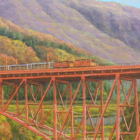 絵画 油絵 黒部渓谷 F20号 （猿渡一根） 送料無料 【海・山