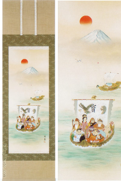 【真作】土佐光起/川渡布袋図/布袋図/七福神/掛軸/名家伝来/AA-990 真作】土佐光起/川渡布袋図/布袋図/七福神/掛軸/名家伝来/AA-990