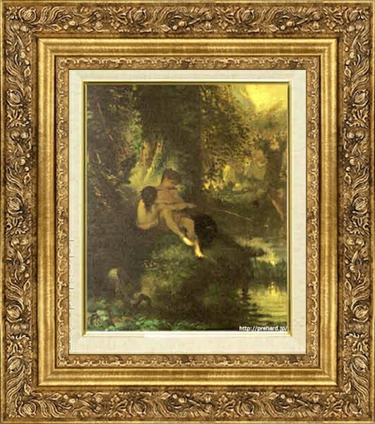 ミレー 絵画 ダフニスとクロエ F3号 送料無料 【複製】【美術印刷】【世界の名画】【3・4号】|掛け軸・絵画の専門店 掛軸堂画廊