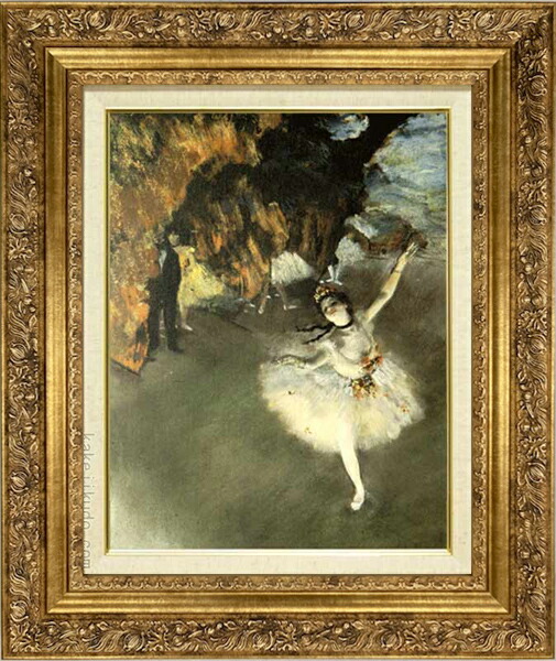 ドガ　エトワール　舞台の踊り子　水晶絵　名画　絵画　額縁　額絵　壁掛け　アート Amazon.co.jp: JHA 絵画 アート額絵 世界の名画 ドガ「舞台の