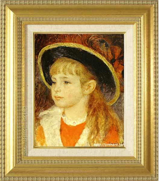 楽天市場】ルノワール 絵画 野の花の帽子をかぶった少女 F8号 送料無料