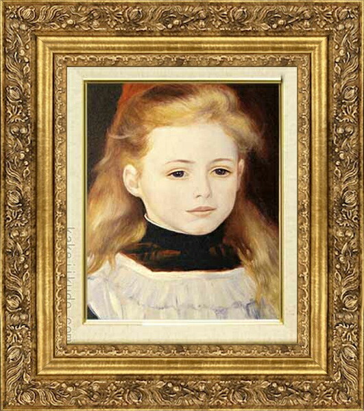 ルノワール　絵画　白いエプロンの少女　F3号　送料無料　【複製】【美術印刷】【世界の名画】【3・4号】｜掛け軸・絵画の専門店　掛軸堂画廊
