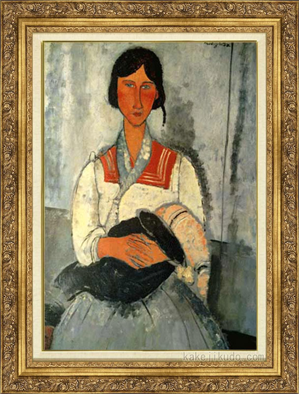 楽天市場】モディリアーニ 絵画 巻き毛髪の少女 P10号 送料無料 【複製