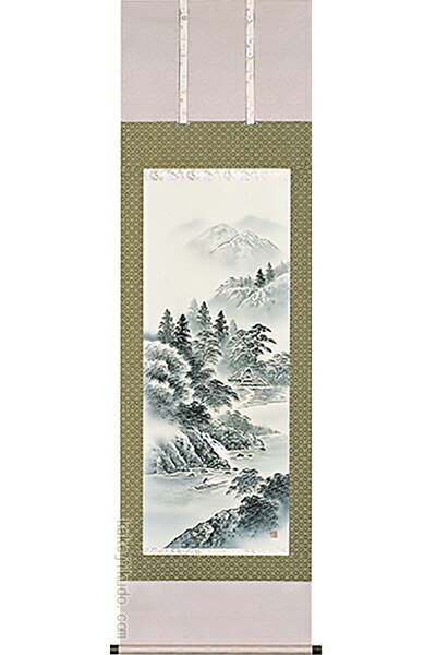 掛軸　水墨山水　（上田林外）送料無料　【掛軸】【一間床・半間床】【山水】 23,769円