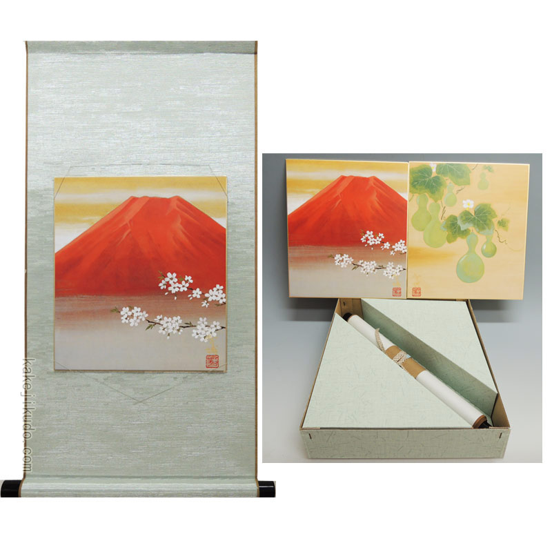 楽天市場】色紙4枚と色紙掛けのセット 『花鳥画セット』 （河原