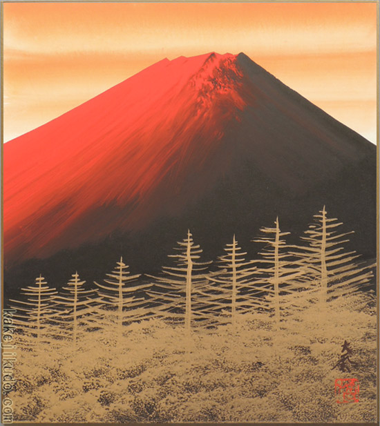 日本画 秀峰作 日本画「赤富士」赤富士　秀峰 日本画 秀峰作 日本画「赤富士」 - メルカリ