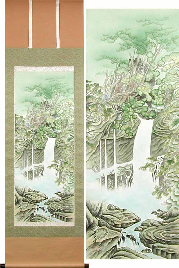 楽天市場】掛け軸 青緑山水 (中沢樹芳) 送料無料 【掛軸】【一間床
