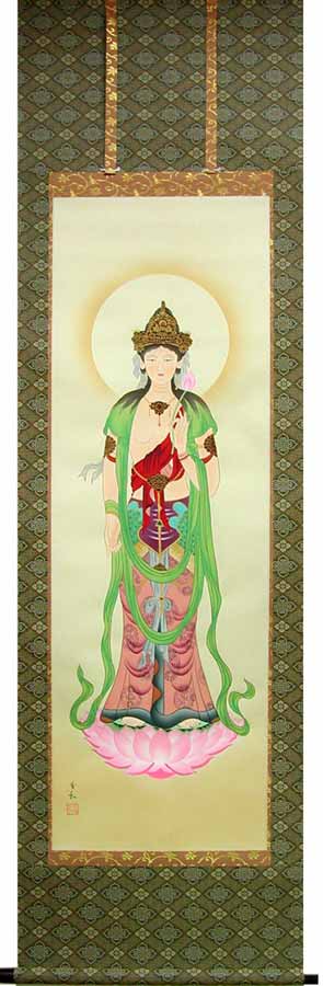 掛け軸　楊柳観音　日本画 掛け軸-楊柳観音／天野 豊水（尺八）仏画掛軸 - 掛け軸専門店