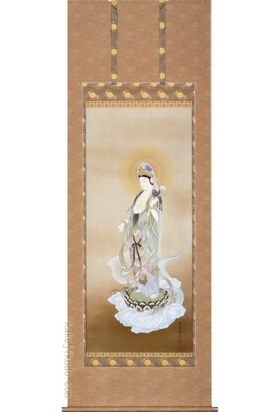 楽天市場】掛け軸 雲上聖観音 (和田清雪) 送料無料 【掛軸】【一間床