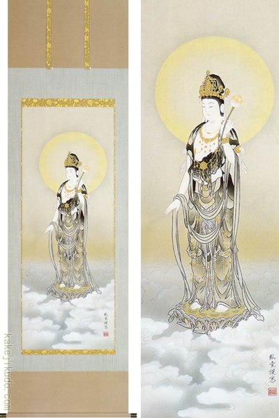 【掛け軸】雲上観音 掛け軸 掛軸 雲上観音 野口弧堂 (真作・新品) : 掛け軸の専門店