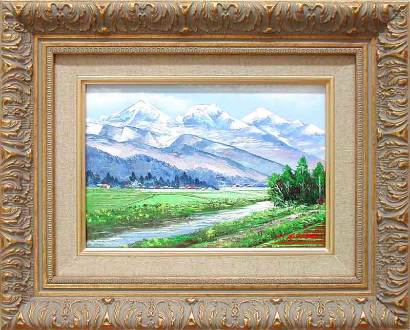 絵画　白山　黒木正光　油絵　肉筆　山　日本風景 絵画 油絵 赤富士 （黒木正光） 【海・山】【肉筆】【油絵