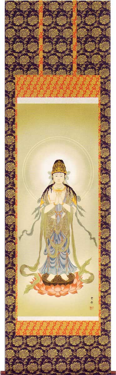 楽天市場】聖蓮華 仏画の掛け軸 極楽浄土の世界 聖蓮華の掛け軸