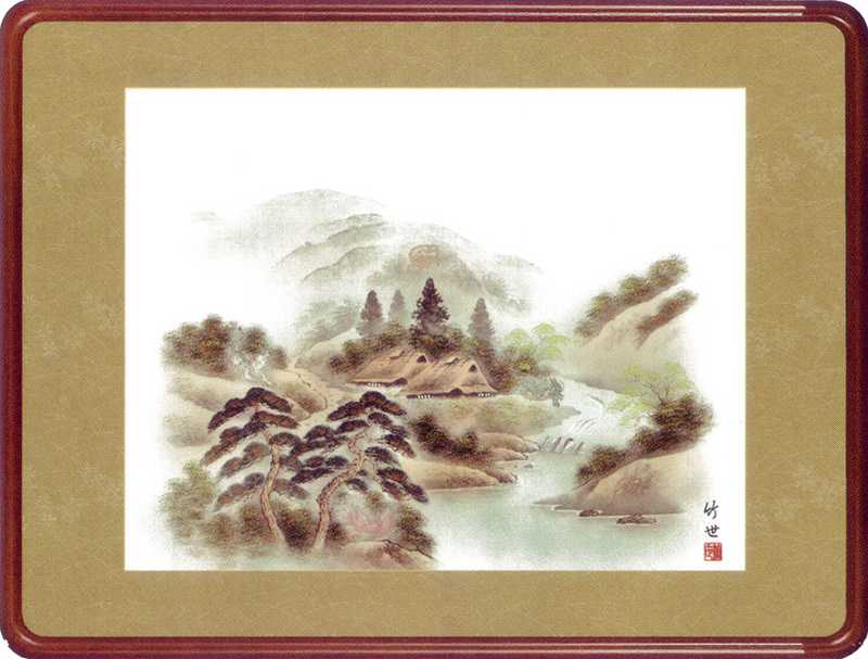 楽天市場】絵画(和装額) 水墨山水 (加藤洋峰) 送料無料 : 掛け軸・絵画
