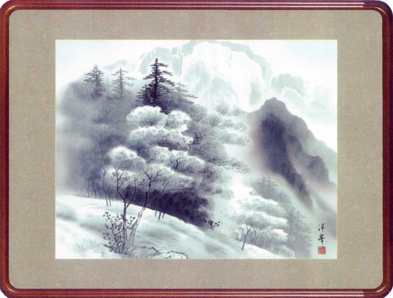 楽天市場】欄間額 扁額 横額 水墨山水 肉筆 田島忠信画（4.0尺