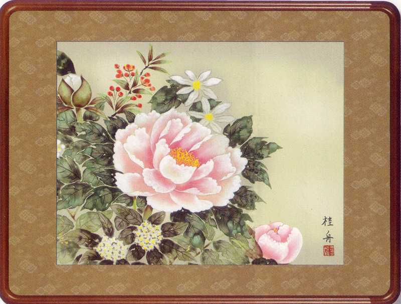 楽天市場】日本画 江川桐華 「四季花」 F6号 額入り 真筆 肉筆画