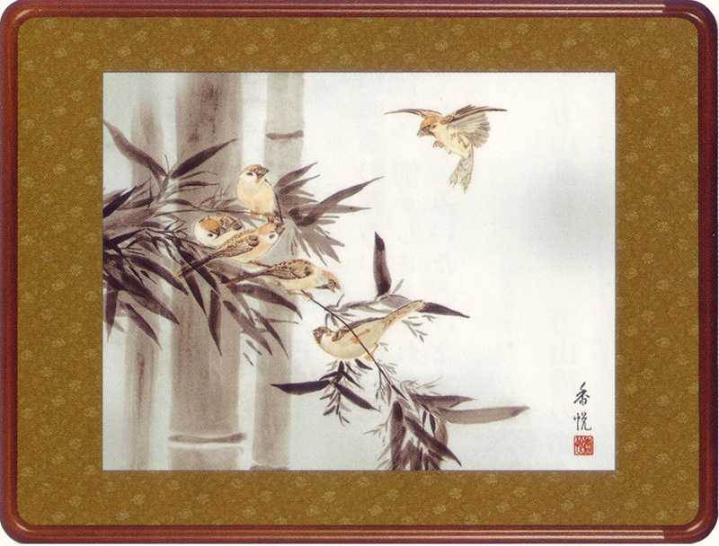楽天市場】絵画 日本画 朱竹に雀 （星野国光） 送料無料 【肉筆