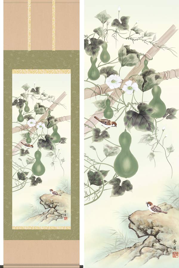 楽天市場】掛け軸 掛軸（かけじく）販売六瓢（北山 歩生）夏用掛軸