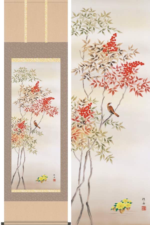 楽天市場】掛軸 南天福寿(なんてんふくじゅ) - 松尾真雪筆 : 仏像