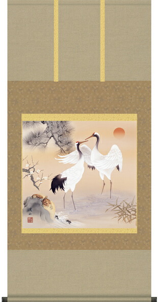 楽天市場】松竹梅鶴亀 掛軸 : 襖（ふすま）・掛け軸屋 和紙苑