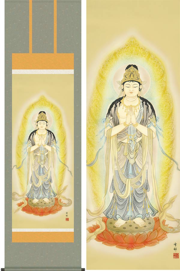 楽天市場】聖蓮華 仏画の掛け軸 極楽浄土の世界 聖蓮華の掛け軸