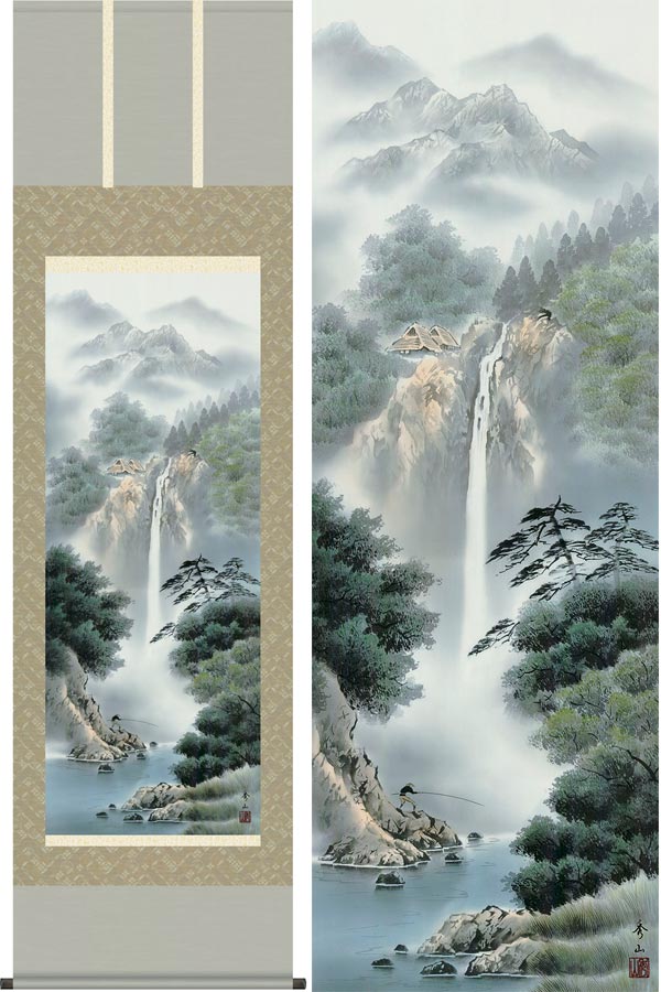 掛軸 日本画 老松鶴亀 004 掛け軸 鈴村秀山　祝い　正月 掛軸 日本画 老松鶴亀 004 掛け軸 鈴村秀山 祝い 正月