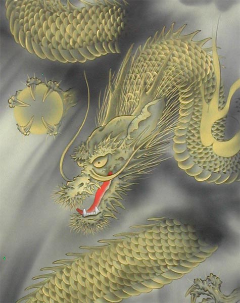 掛け軸 厄除け 虎の掛軸 掛け軸 黄金守護龍 大山瑞雲 送料無料 掛軸 一間床 半間床 龍