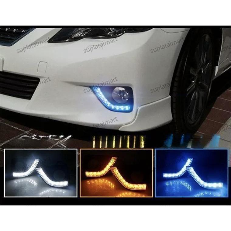 新品 トヨタ　マークX　MARK-X　130系前期用　LEDデイライトウィンカー　ナイトブルー付き3ファンクション　バンパーライト 3色