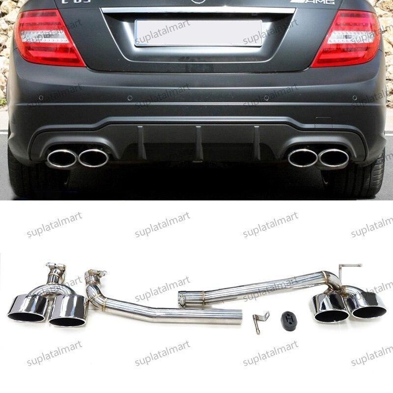 新品 メルセデスベンツ W204 C200 C180 C260 C63 M Sport 2008-2013 マフラー テールピースマフラー オーバル 4本出しスタイル 304ステ