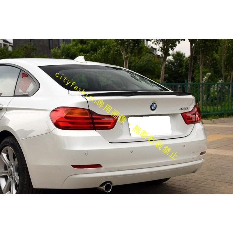 BMW 4シリーズ F36 グランクーペ リアル ブラック カーボン トランク スポイラー / ウィング リップ ディフューザー カバー トリム エア｜sanmibest