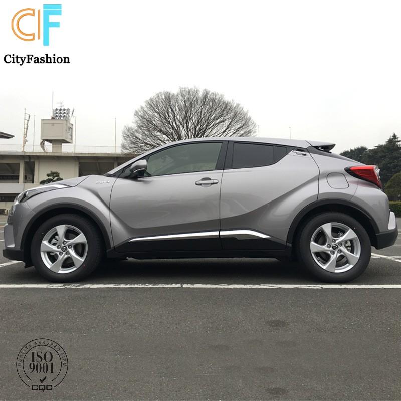 適用車種 トヨタ イゼ C-HR 専用 ドアサイドストリップ プラスチック電気メッキ カスタム ドアトリム C-HR カスタムガードプレート