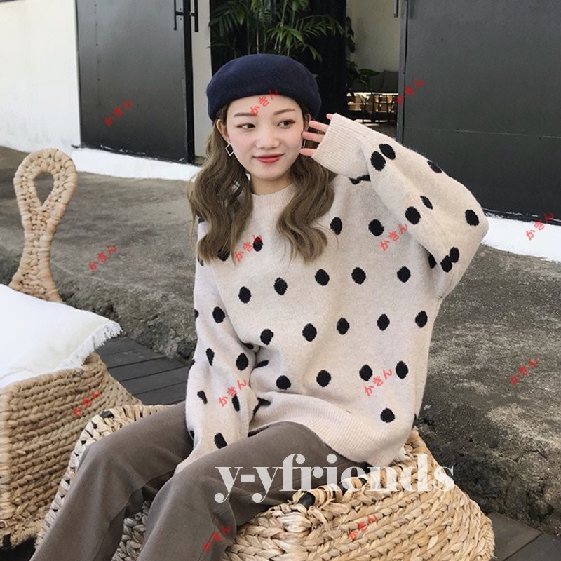 GANGSTERVILE ドット柄ニットセーター　Lサイズ GANGSTERVILE ドット柄ニットセーターLサイズ