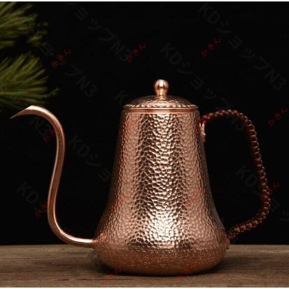 コーヒードリップポット 純銅製 コーヒーケトル 900ML 大容量 コーヒー器具