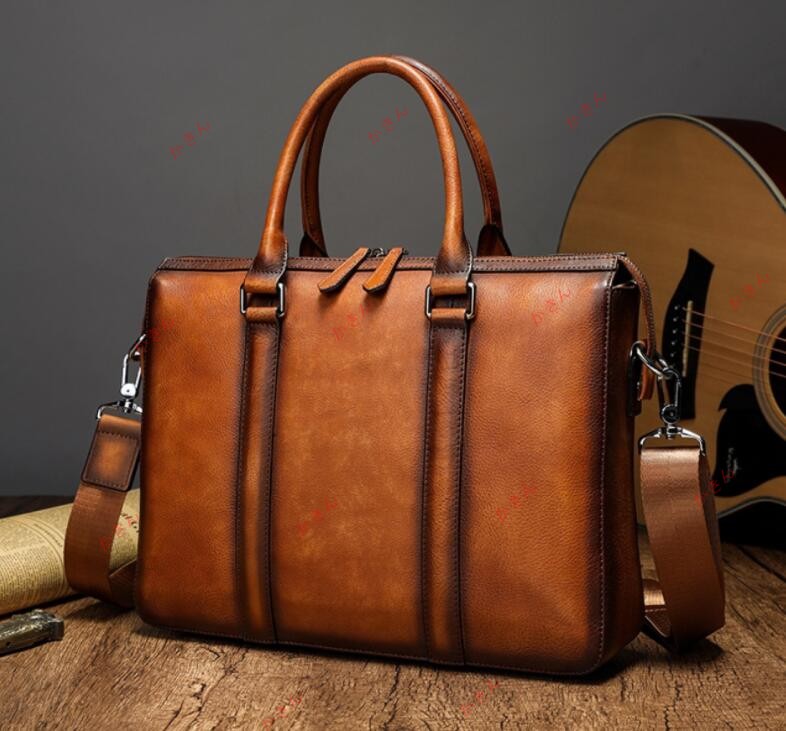 楽天市場】A041075手染め ヌメ革 ハンドメイド メンズバッグ 本革