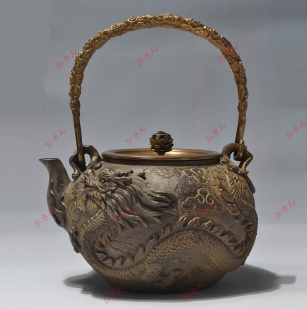 早め者勝利！鉄瓶 銅製蓋 銅製手持ち部分 新品★ 提梁壺★茶道具 年代物 手作 捏ち上げる 屁っ放り、灯し火コンロ、炭火 相応う 鉄やかん コーヒー・お茶用品-キッチン用品・食器・調理器具