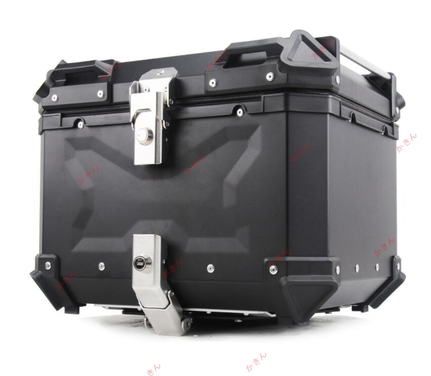 新入荷☆耐久性グレードアップ品 リアボックス トップケース ブラック アルミ製持ち運び 45L 反射ストリップ オートバイク/電動バイク/スクーター