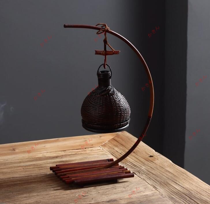 新入荷☆古風★香炉★つり下げ★手作り★竹工芸★竹細工★工芸品★置物★線香立て★茶道具