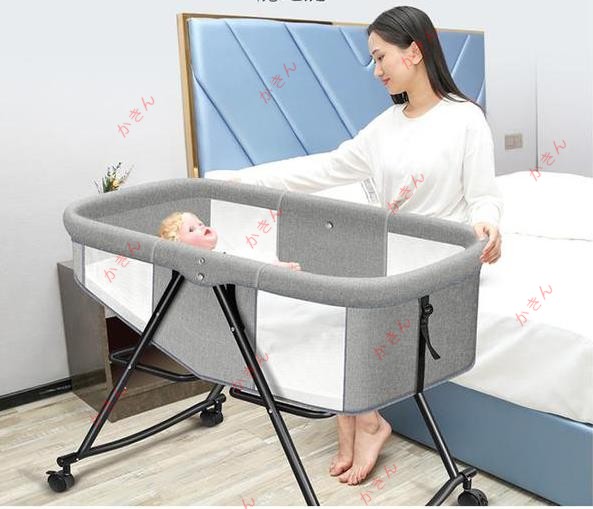 新品推薦★品質保証9点セット可動多機能折りたたみ式新生児ベッドゆりかごベッドbbベッドプーリ折り畳み多機能