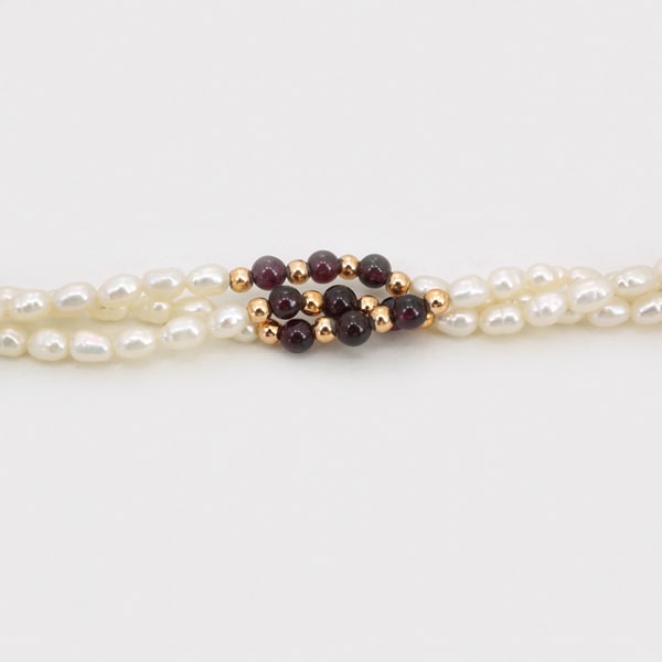【楽天市場】【限定1点】 K18 イエローゴールド シルバー 淡水 パール ガーネット ネックレス 日本製ネックレス ガーネット 真珠