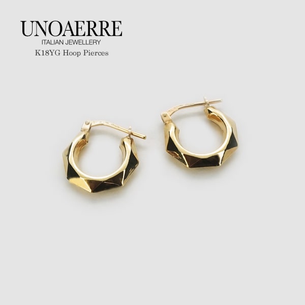 楽天市場】ウノアエレ K18 ゴールド フープピアス イタリア製