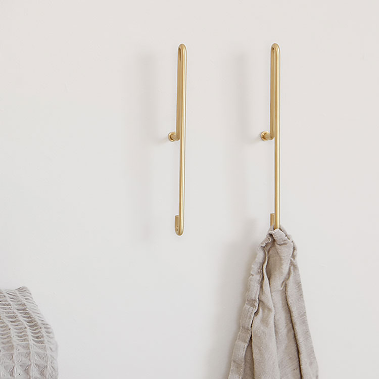 WALL HOOK ウォールフック L【MOEBE ムーベ Lサイズ ウォールフック 壁掛け コートハンガー 壁掛けフック タオル掛 ブラック ゴールド 北欧雑貨 インテリア モダン シンプル オシャレ 新築 リフォーム 引っ越し ギフト】