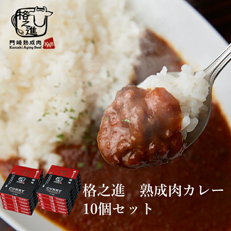 ビーフカレー レトルト ギフト 防災 送料無料 格之進 門崎 熟成肉カレー 10個セット （1袋/160g）