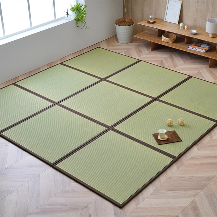 楽天市場】国産 い草 日本製 置き畳 ユニット畳 簡単 和室 ブラウン 約