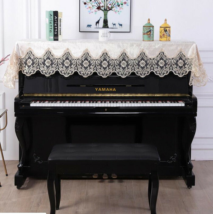 楽天市場 ピアノカバー ピアノトップカバー アップライト ピアノカバー 90 2cm レース 刺繍 お洒落 上品 北欧 シンプル Kalavika